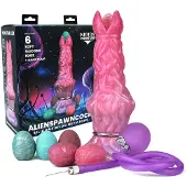 Kiotos Monstar Alienspawncock - Fantasiadildo + munasetti, ovipositio, fantasia, silikoninen, laadukas, muniminen