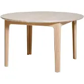 Skovby #112- jatkettava pöytä valkoöljytty tammi ø 130/230cm