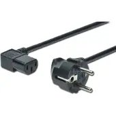 Digitus POWER CORD, CEE 7/7 (TYP-F) - C13, 90Ø ANGLED M/F, 1.8M, H05VV-F3G 0.75QMM, BLACK (AK-440102-018-S)