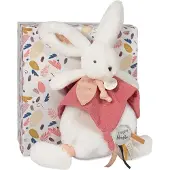 Doudou et Compagnie Doudou ja Yhtiö - Doudou Pupunnyytti - 25 cm - Pompom Valkoinen/Terrakotta - Lahjaidea - Happy Boho - Happy Doudou To You
