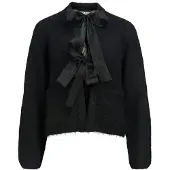 Object Objsaggia L/S Lo Knit Bow Cardigan Div - Black - S