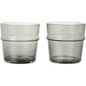 Ferm Living Boya juomalasi matala 30 cl 2-pack. Savustettu harmaa