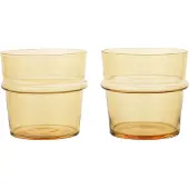 Ferm Living Boya juomalasi matala 30 cl 2-pack. Keltainen