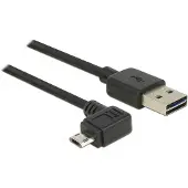 DeLOCK – Cable EASY-USB 2.0 Type-A male > EASY-USB 2.0 Type Micro-B male angled left/right 0,5m blk (83847)