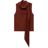 Mango Blouse With Foulard Neckline - Brown - XL