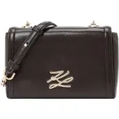 Karl Lagerfeld Autograph Crossbody-laukku Nahka 21.5 cm Ruskea