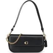 Coach Refined Calf Leather Brook Flap Chain Bag - Black - ONE SIZE