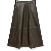 Vero Moda Vmolive Hw Coated Ankle Skirt Prm - Khaki green - M