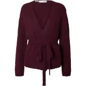 Selected Slfgabella Ls Knit Belt Cardigan - Burgundy - L