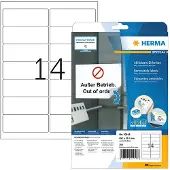 Herma 10016, Valkoinen, Paperi, Laser/Inkjet, Matta, Irroitettava, Pyöristetty suorakulmio