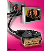 Ginza.se S-Video (4-pin) + 3.5mm – SCART (21-pin) -adapteri, Musta