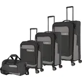 Travelite Viia 4-pyöräinen Matkalaukkusetti 4-osainen Laajennettava Harmaa