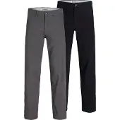 Jack & Jones Chinohousut 'JPSTKane Dave' tummanharmaa / musta