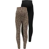 ONLY Maternity Olmlovely Life New Leg 2Pck Aop Jrs Noos - Black - S