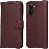 SKALO OnePlus Nord CE5 PU-nahka Lompakkokotelo - Ruskea