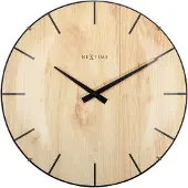 Nextime Edge Wood Dome Seinäkello 35 cm Vaaleanruskea