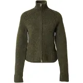 Weekday Soft Knitted Fitted Zip Cardigan - Khaki green - M