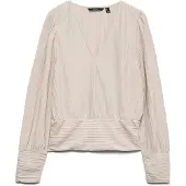 Vero Moda Vmaurora Ls V-Neck Top Jrs Ga - Beige - XS