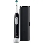 Oral-B Pro 1 Cross Action, Aikuinen, Pyörivä/värähtelevä hammasharja, Päivittäinen käyttö, Herkkä, Valkaisu, Musta, 4 x 30 s, Black Onyx