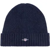 Gant Unisex. Shield Wool Beanie - Navy - ONE SIZE