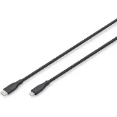 Digitus AK-600110-005-S, 0,5 m, Lightning, USB A, Uros, Uros, Musta