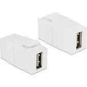 DeLOCK 86353, Valkoinen, USB 2.0 A, USB 2.0 A, Kulta, 22,3 mm, 17,1 g
