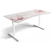 AROZZI Arena Gaming Desk - Sakura -pelipöytä, valkoinen/grafiikka