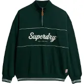 Superdry for woman. W2012380A Country Club Loose 1/4 Zip Sweatshirt in green (L), Casual, Cotton