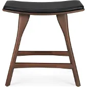Ethnicraft , Osso Jakkara Ruskea lakattu teak/Black leather