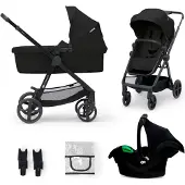 Kinderkraft 3-i-1 NEWLY Yhdistelmävaunut Travelsystem, Classic Black