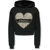ONLY Kogcooper Life Heart Ls Hoodie Swt Noos - Black - 110-116