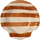 By On Armona stripe lautanen 23,5x23,5 cm Vaaleanruskea-valkoinen