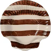 By On Armona Stripe tarjoilulautanen 23,5 cm, tummanruskea/valkoinen