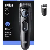 Braun Series 3 BT3500 märkä- ja kuiva-ajoon, johdoton, ladattava -partatrimmeri, musta ja sininen