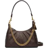 Coach Coated Canvas Signature Juliet Shoulder Bag 25 - Brown - ONE SIZE