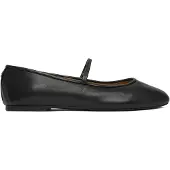 Ralph Lauren for woman. 802977874001 Black nappa leather Jayna slippers (38), Flat, None, Casual, Classic