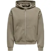 Only & Sons Onsgoyle Boxy Ls Scuba Zip Hoodie Sweat - Brown - M
