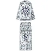 Gisela Pyjama 'Set' marine / vaaleansininen / offwhite