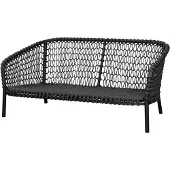 Cane-Line Ocean 2 istuttava sohva Dark grey Soft Rope