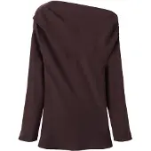 Mango Blouse With Asymmetrical Neckline - Brown - M