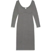 Calvin Klein Half Milano Ls Midi Dress - Grey - S