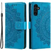 SKALO Samsung S25 FE Mandala Lompakkokotelo - Sininen