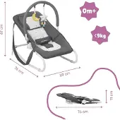Badabulle Easy Foldable Bouncer Moonlight - Grey - ONE SIZE