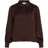 Vila Vienna Ravenna L/S Balloon Shirt - Noos - Brown - 38