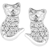 Lykken Symbols kissa hopeakorvakorut 9 mm