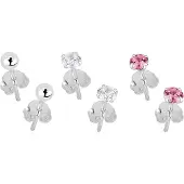 Lykken Casuals hopeakorvakorusetti 3 mm – pallo & zirkoniat