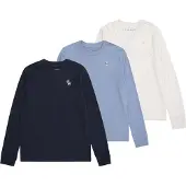 Abercrombie & Fitch 3E-3Pk Ls Tee - Blue - 147/163CM