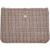 Dark Tweed Small Pouch Warm Taupe
