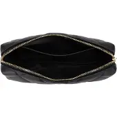 Dark Leather Quilted Tool Pouch Black
