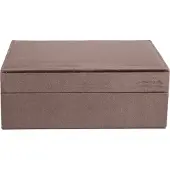 Dark Velvet Jewellery Box Large Chocolate Brown